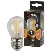 Лампа светодиодная декоративная LED 7 Вт 910Лм 2700К шар, филамент теплый E27 230В F-LED P45-7W-827-E27