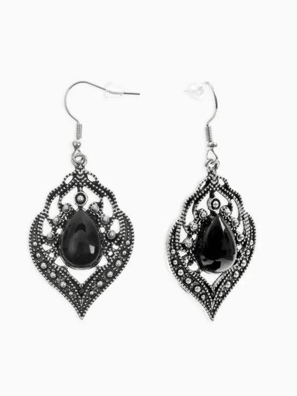 Серьги ассорти &laquo;Капля&raquo; изящность, ажурная, цвет чёрный в чернёном серебре