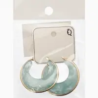 Серьги-кольца акрил "Тренд", цвет голубой в золоте Серьги-кольца акрил "Тренд", цвет голубой в золоте