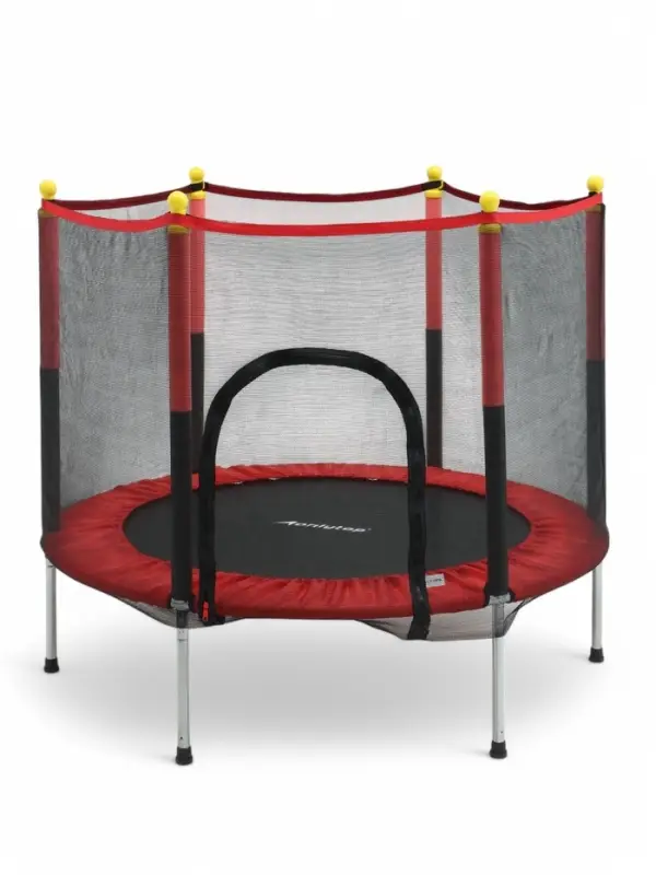 Батут ONLYTOP, d=140 см, высота сетки 80 см, красный