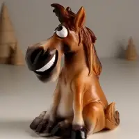 Копилка полистоун "Улыбающийся конь" 10х9х14,5 см