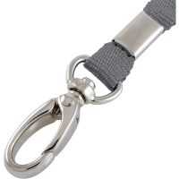 Держатель для бейджа на карабине серый лента+карабин LLL107