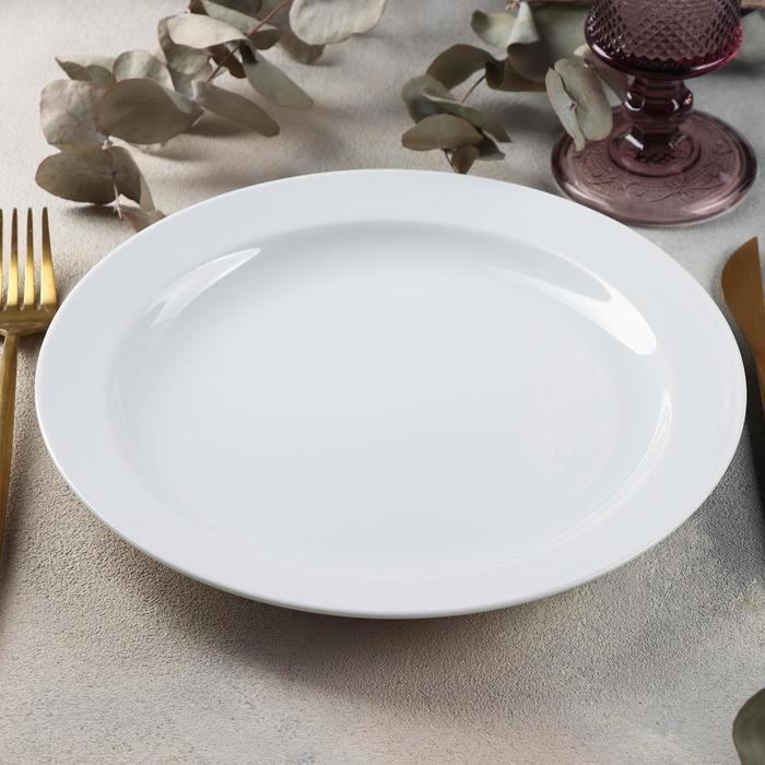 Тарелка «Бельё», d=24 см, белая, фарфор Тарелка «Бельё», d=24 см, белая, фарфор