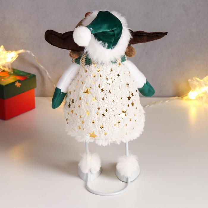 Кукла интерьерная Кукла интерьерная "Лосик в зелёном колпаке, и белом наряде с золотыми узорами" 30х10х14 см