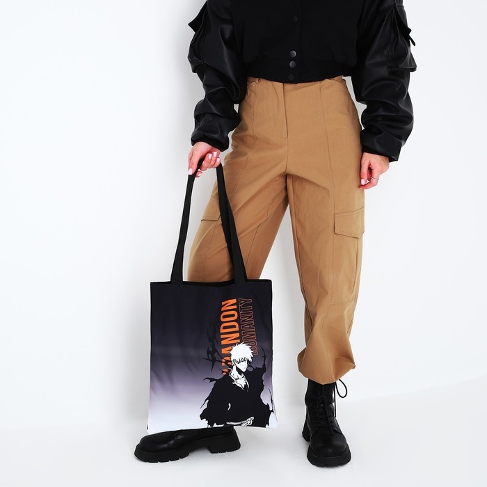 Шопер «Ичиго», 35х0.5х40 см, отдел без молнии, без подклада, чёрный Шопер «Ичиго», 35х0.5х40 см, отдел без молнии, без подклада, чёрный