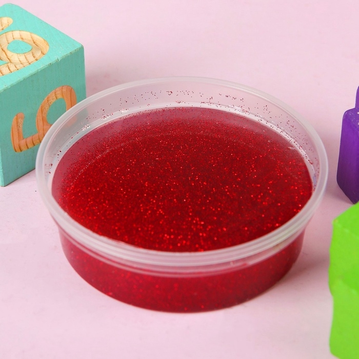 Слайм «Стекло» с красными блёстками, 90 г Слайм «Стекло» с красными блёстками, 90 г