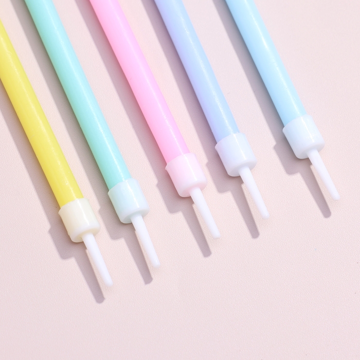 Свечи в торт коктейльные Свечи в торт коктейльные "С днём рождения", 6 шт, 13 см, высокие