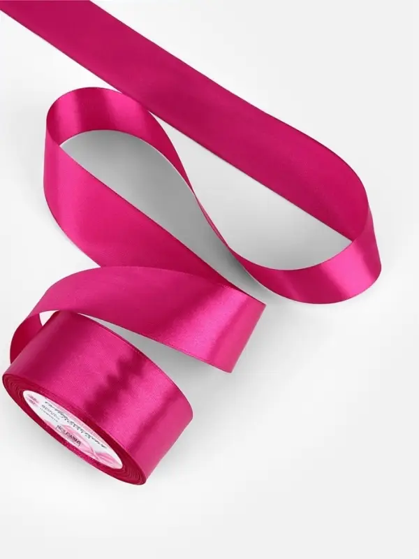 Лента атласная, 40 мм, 23&plusmn;1 м, ярко-розовая №27