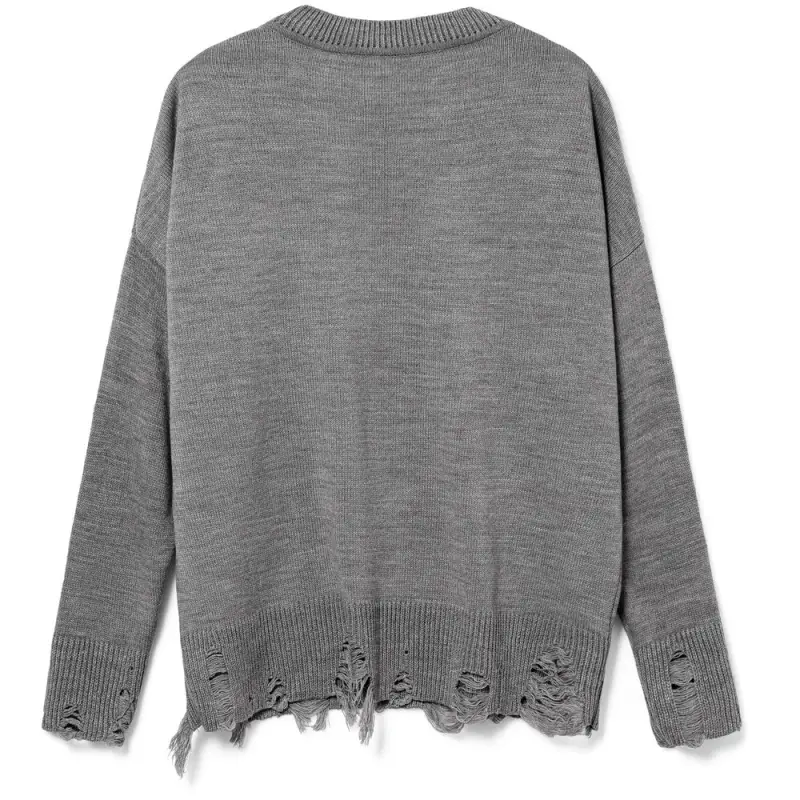 Джемпер оверсайз унисекс Grunge, серый, размер S/M