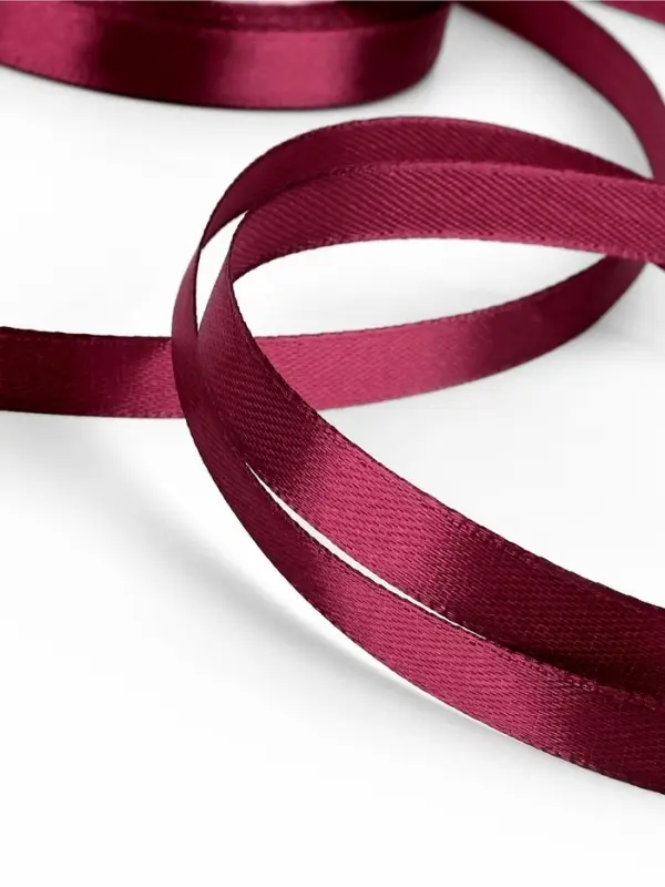 Лента атласная, 10 мм, 23±1 м, бордовая Лента атласная, 10 мм, 23±1 м, бордовая