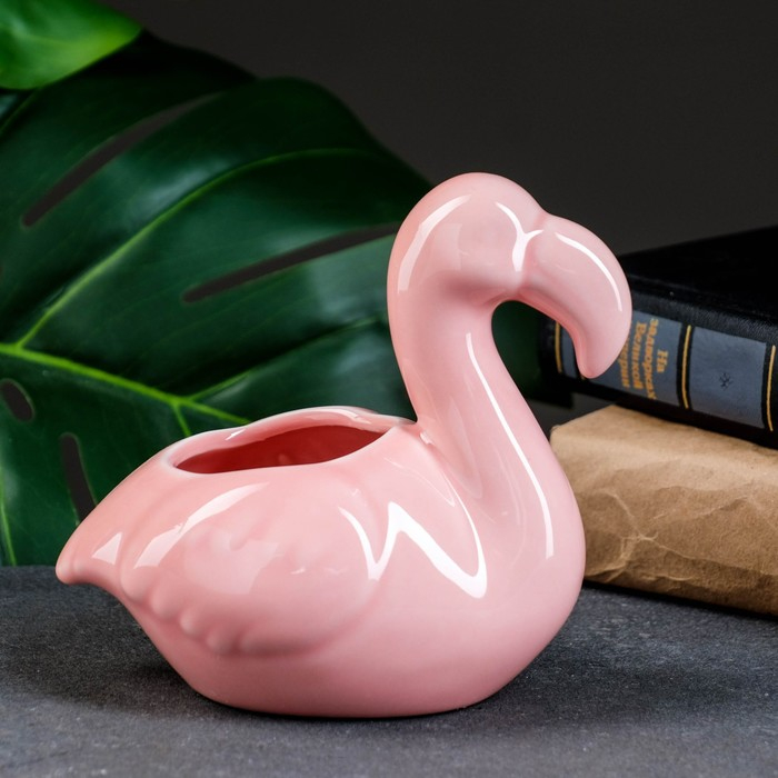Горшок Горшок "Фламинго" розовый, 13х12см
