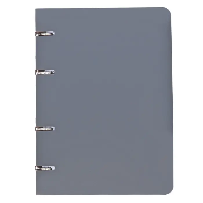 Тетрадь на кольцах Calligrata A5, 80 листов, в клетку, пластиковая обложка, блок офсет, серая