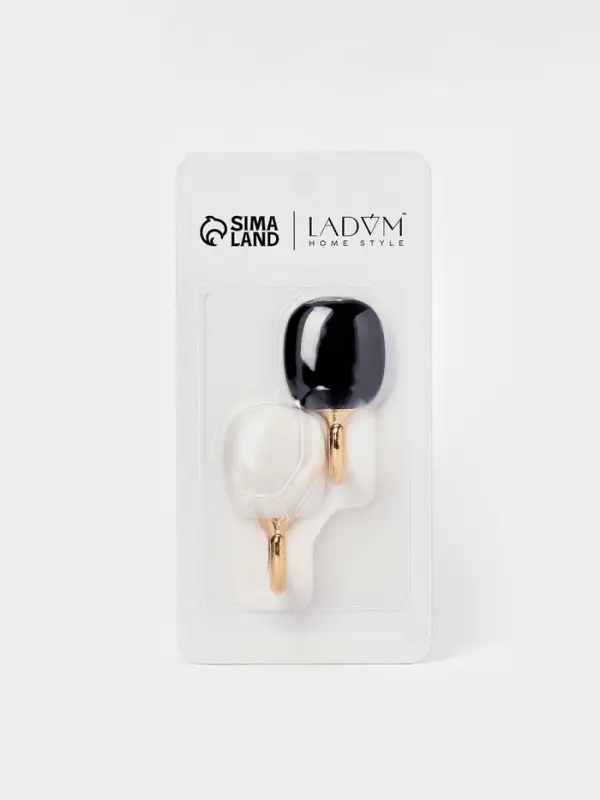 Набор самоклеящихся крючков LaDо́m Gold, 2 шт., 7.3&times;3.5&times;4 см