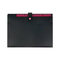 Папка А4, 5 отделений, Calligrata, 600 мкм, на кнопке, черная, матовая Папка А4, 5 отделений, Calligrata, 600 мкм, на кнопке, черная, матовая