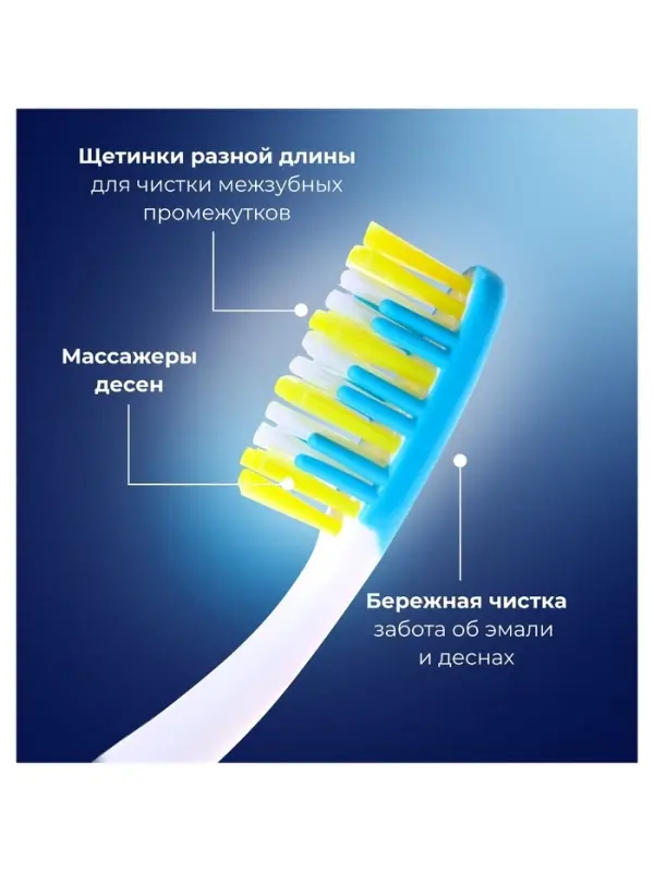 Зубная щётка Rendall 3 effect, средней жесткости, микс, 1 шт.