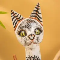 Сувенир &laquo;Кошка&raquo;, белая, 60&times;12&times;6 см, дерево, МИКС