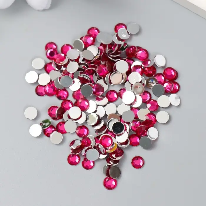 Декор для творчества в бутылочке "Стразы. Фуксия" набор 500 шт d=0,5 см 7х2х2 см