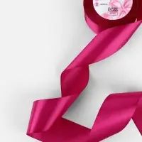Лента атласная, 50 мм, 23&plusmn;1 м, ярко-розовая №27