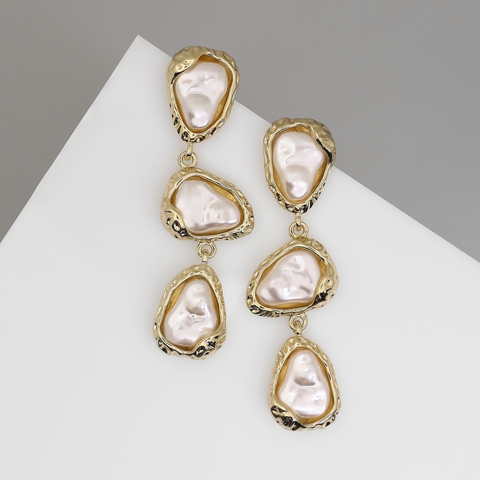 Серьги с жемчугом «Гавань» сознание, цвет золото Серьги с жемчугом «Гавань» сознание, цвет золото