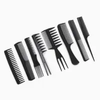 Набор расчёсок, 8 предметов, чёрный