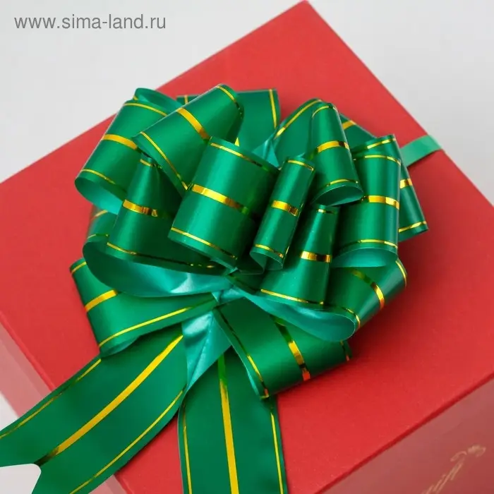 Бант - шар №4.5 три золотых полосы, зеленый Бант - шар №4.5 три золотых полосы, зеленый
