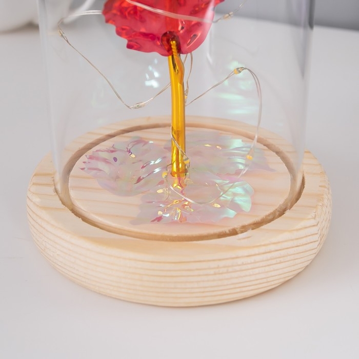 Ночник колба Ночник колба "Красный цветок" LED от батареек 3хААА 11х11х21,5 см RISALUX