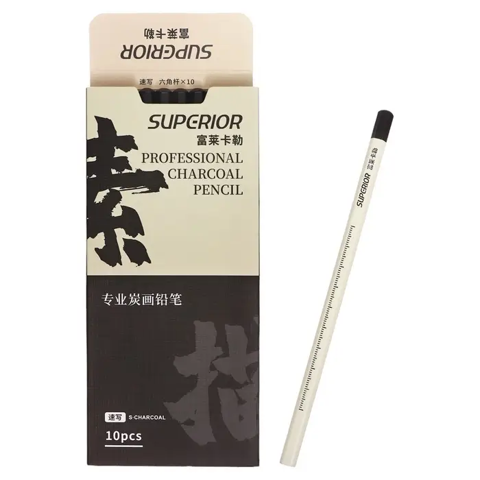 Карандаш угольный чёрный, Sketch, корпус белый Карандаш угольный чёрный, Sketch, корпус белый