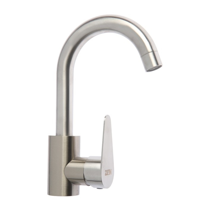 Смеситель для раковины ZEIN Z2392, картридж 40 мм, короткий излив, нержавеющая сталь, сатин Смеситель для раковины ZEIN Z2392, картридж 40 мм, короткий излив, нержавеющая сталь, сатин