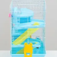 Клетка для грызунов &laquo;Пижон&raquo;, 31&times;24&times;40 см двухэтажная. с наполнением, голубая