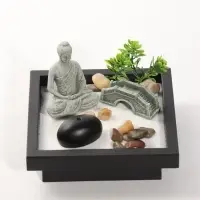 Сад камней &laquo;Будда и каменый мост&raquo;, с подставкой для благовоний, 12.5&times;12.5&times;7 см