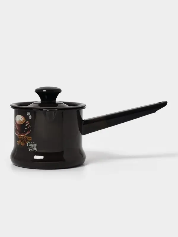 Ковш эмалированный &laquo;Арабика&raquo;, 1 л, тёмно-коричневый