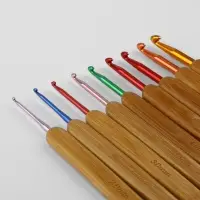 Набор крючков для вязания, с бамбуковыми ручками, d=2-6 мм, 13.5 см, 9 шт.