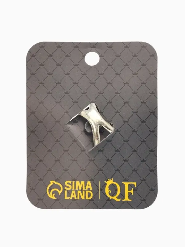 Кольцо для платка Кольцо для платка "Цветок Хризантема", цвет белый в чернёном серебре