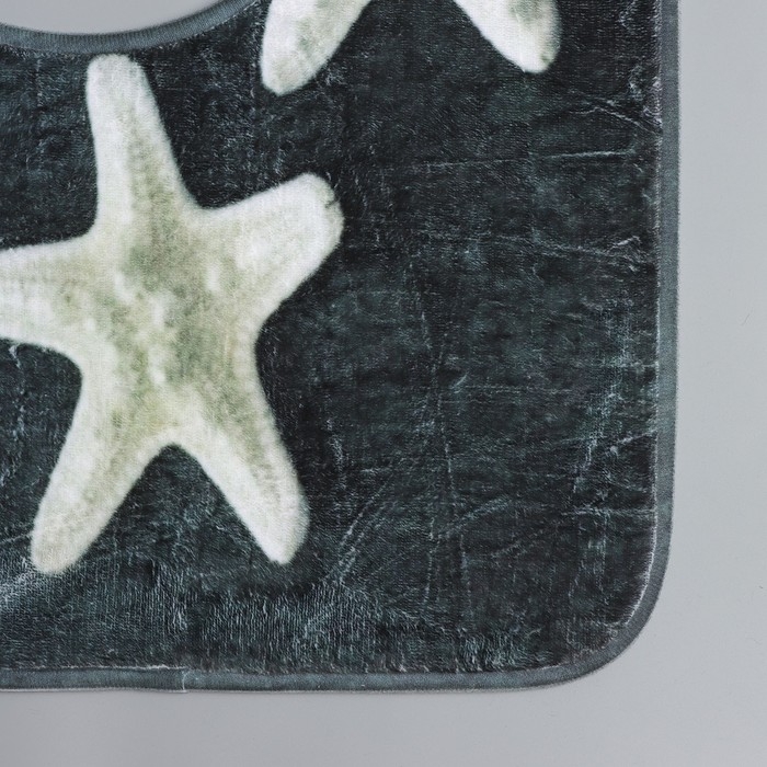 Набор ковриков для ванной и туалета Доляна «Звёзды», 2 шт: 40×50, 50×80 см