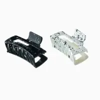 Крабик для волос &laquo;Пелагея&raquo;, прямой, 8.5 см, белый, чёрный