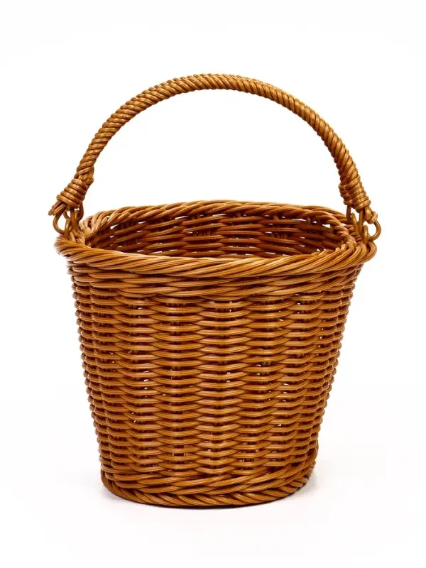 Корзина пластик 25 х 19 х 15 см, ручка17 см коричневый