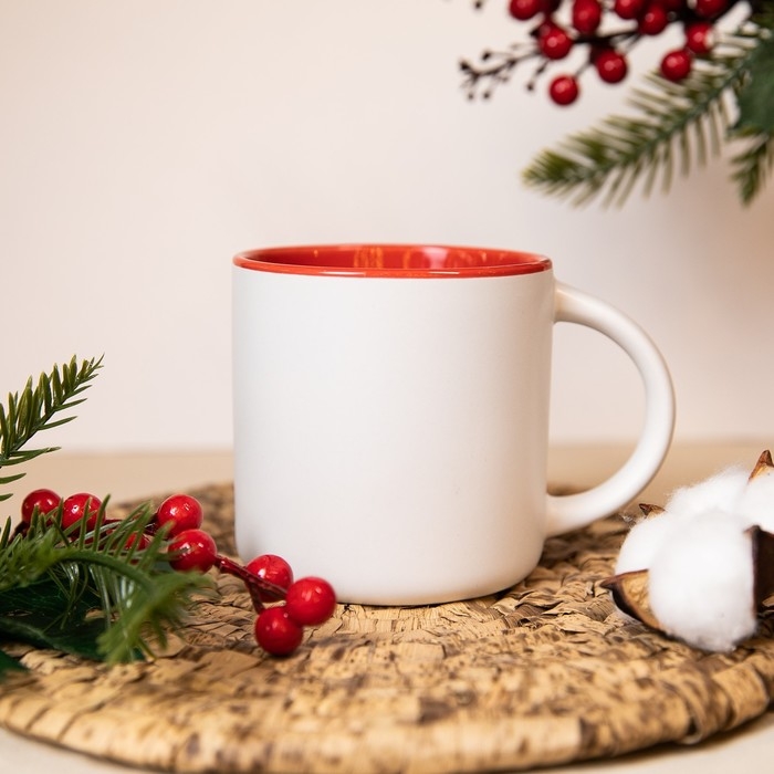 Кружка керамическая новогодняя Дорого внимание «Олени», 380 мл