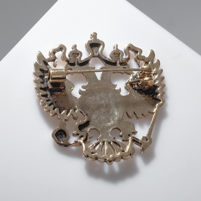 Брошь «Герб Российской Федерации», цвет красный в золоте Брошь «Герб Российской Федерации», цвет красный в золоте