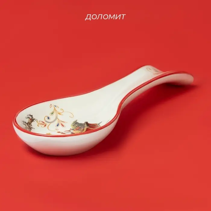 Подставка под ложку новогодняя Доляна &laquo;Сани Деда Мороза&raquo;, доломит, 22.3&times;7.1&times;2.7 см, белая