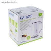 Чайник электрический Galaxy GL 0301, пластик, колба металл, 1.5 л, 2000 Вт, белый