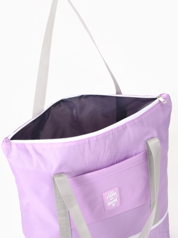 Сумка дорожная на молнии, сиреневая Сумка дорожная на молнии, сиреневая