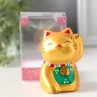 Сувенир керамика "Котик Манэки-нэко золотой" 5,3х7,3х6 см