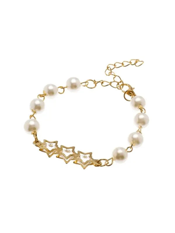 Браслет жемчуг Браслет жемчуг "Кристаллики" форма микс, цвет белый в золоте