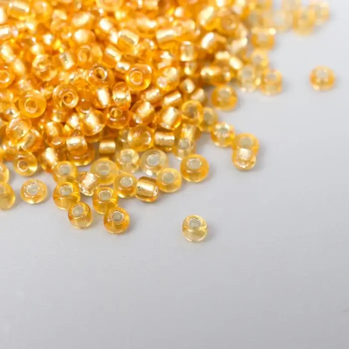 Бисер круглый 12/0 в бутылочке  Бисер круглый 12/0 в бутылочке "Золотистая корица" прозрачно-цветной 20 гр