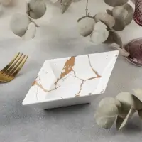 Блюдо фигурное «Аура», 18,8×11×2,5 см, цвет бело-золотой Блюдо фигурное «Аура», 18,8×11×2,5 см, цвет бело-золотой