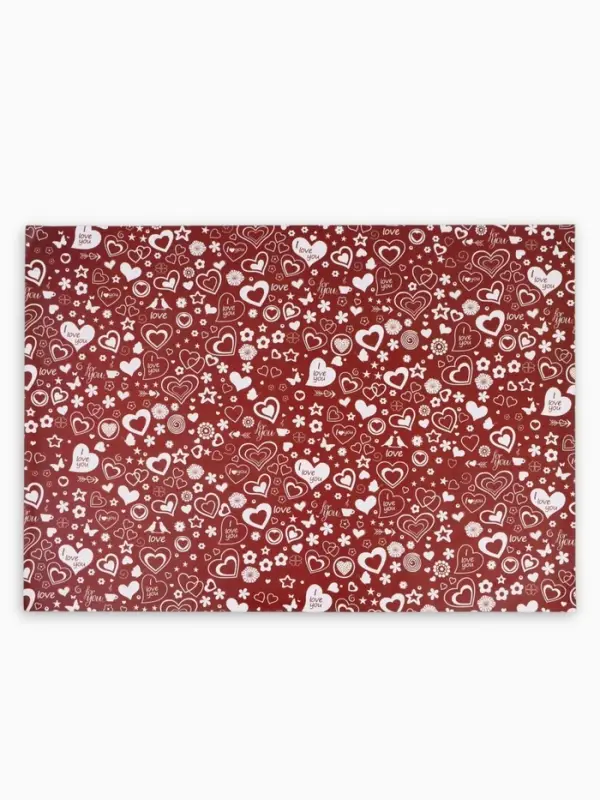 Бумага упаковочная глянцевая &laquo;Сердце&raquo;, двусторонняя, 70&times;100 см
