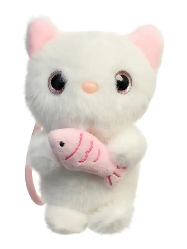Мягкая игрушка "Котик с рыбкой", 13 см, МИКС