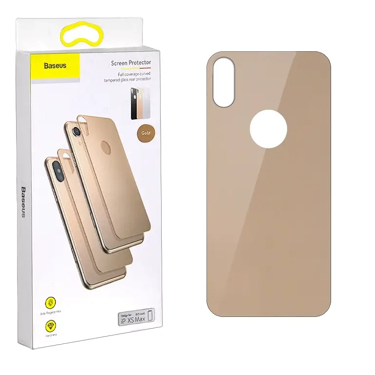 Защитное стекло iPh XS Max назад Baseus золото