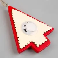 Ёлочная игрушка &laquo;Ёлка с Дедом Морозом и машиной&raquo;, 12.5&times;9.5&times;1.5 см, от батареек, свечение тёплое белое