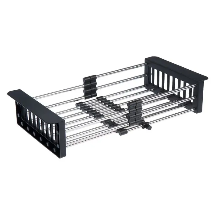 Корзина для сушки на раковину AFLORN AF90001F, нерж.сталь, 30-43.5×22×9 см, раздвижная, графит Корзина для сушки на раковину AFLORN AF90001F, нерж.сталь, 30-43.5×22×9 см, раздвижная, графит